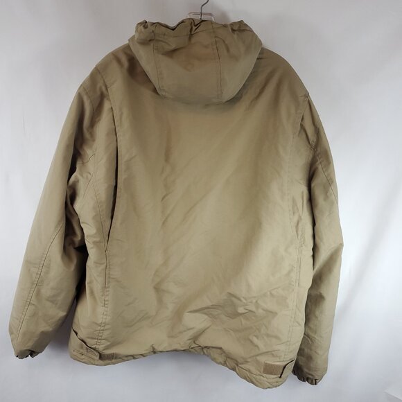 Dockers Tan Khaki Fleece Interior Hooded Lng Slv Zipper Closure Mens Jacket XL - Picture 10 of 16